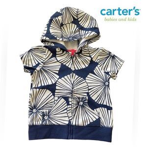 Carter’s Infant 18M Flower Zip-Up Short Sleeve Hooded  Sweatshirt